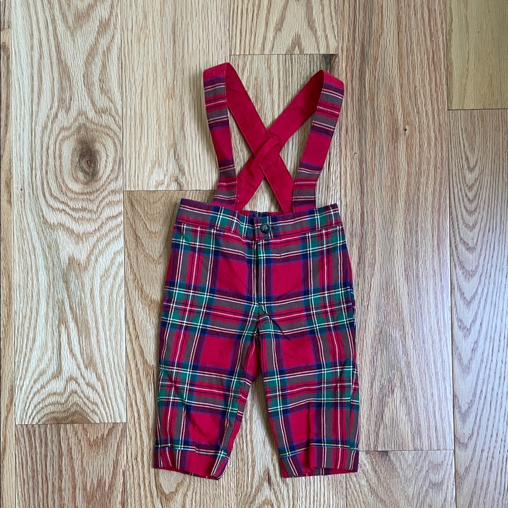 Janie and Jack Red Plaid Kids Bottoms